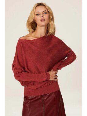 VICTOR ALFARO X RTR Women's Rust Asymmetrical Sweater Size L